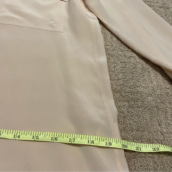 {Vince} Contrast Trim Buff Silk Blouse | Black + Cream ~ Size 2 - Picture 10 of 16